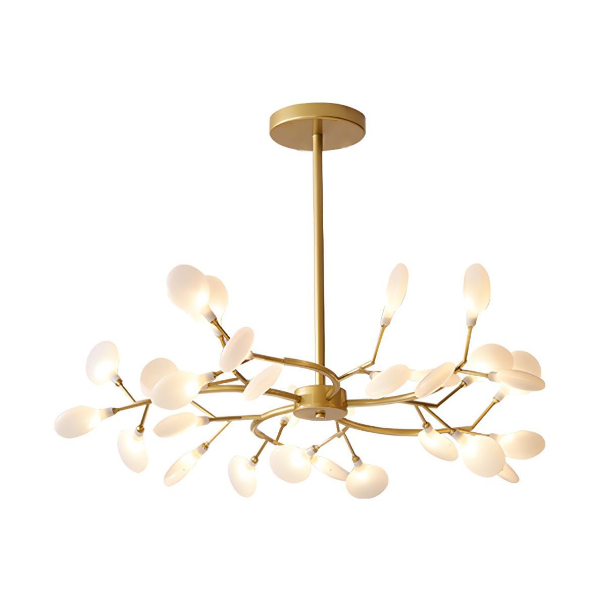 Lustre moderne Edmund en Acrylique Or et blanc