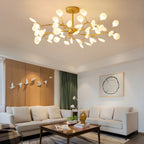 Lustre moderne Edmund en Acrylique Or et blanc