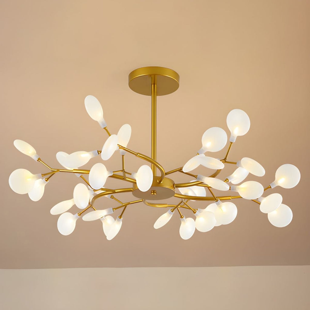 Lustre moderne Edmund en Acrylique Or et blanc