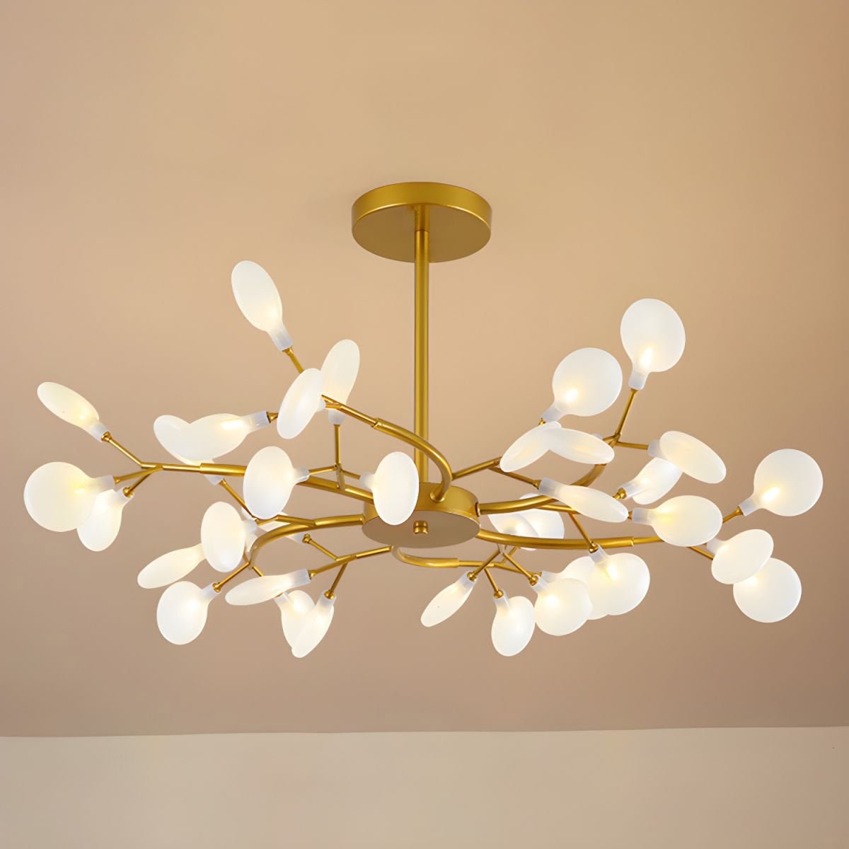 Lustre moderne Edmund en Acrylique Or et blanc
