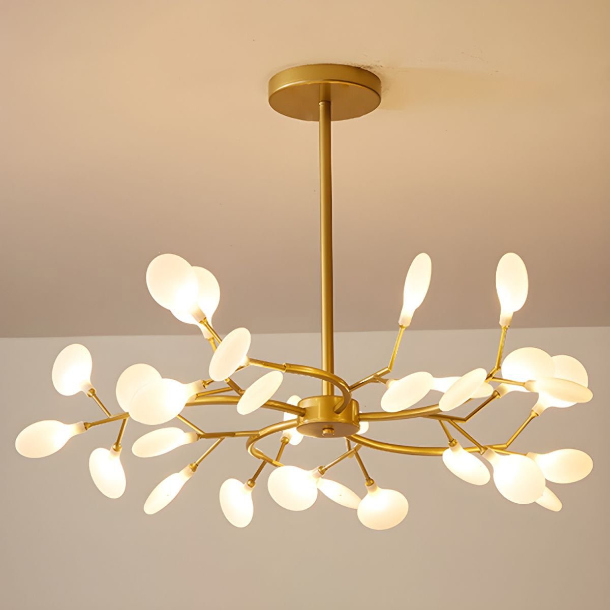 Lustre moderne Edmund en Acrylique Or et blanc