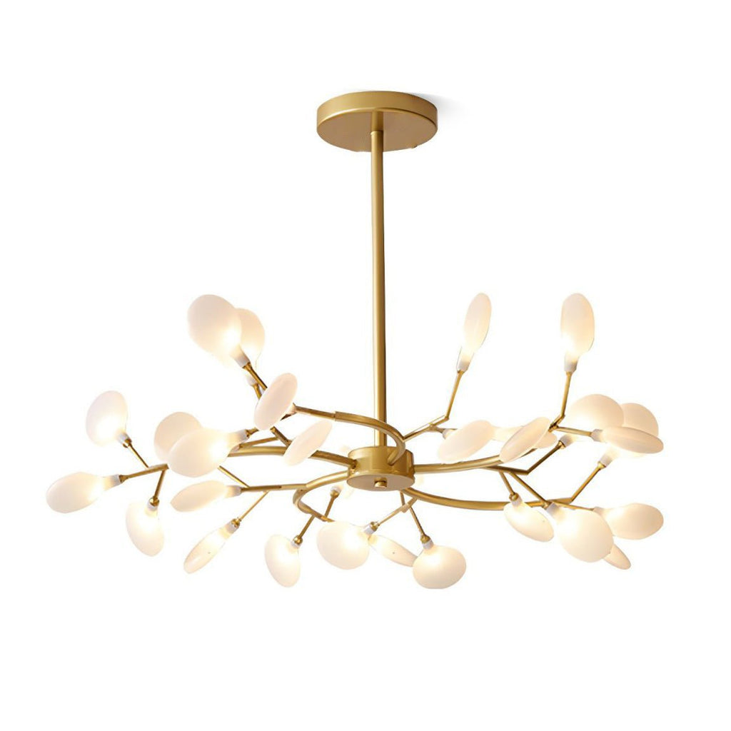 Lustre moderne Edmund en Acrylique Or et blanc