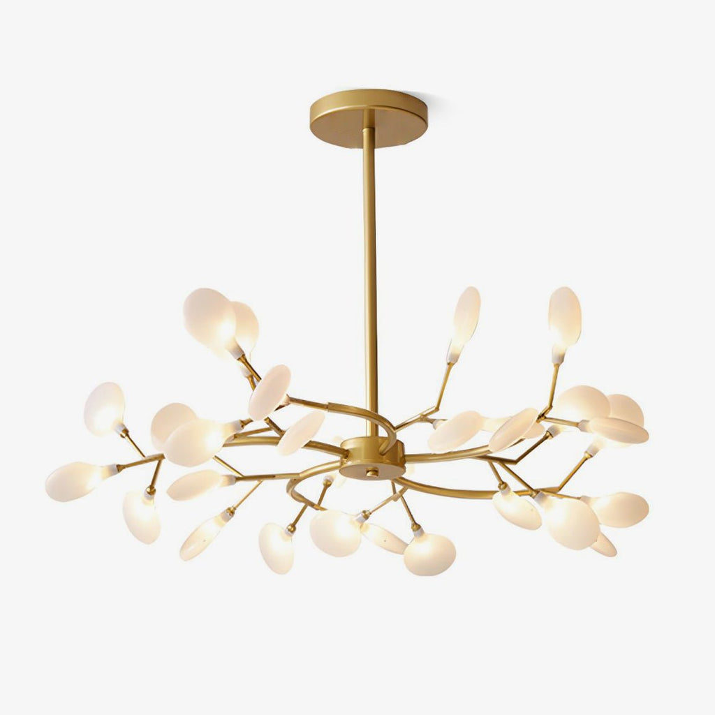 Lustre moderne Edmund en Acrylique Or et blanc