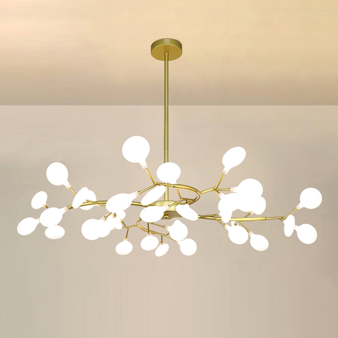 Lustre moderne Edmund en Acrylique Or et blanc