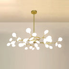 Lustre moderne Edmund en Acrylique Or et blanc