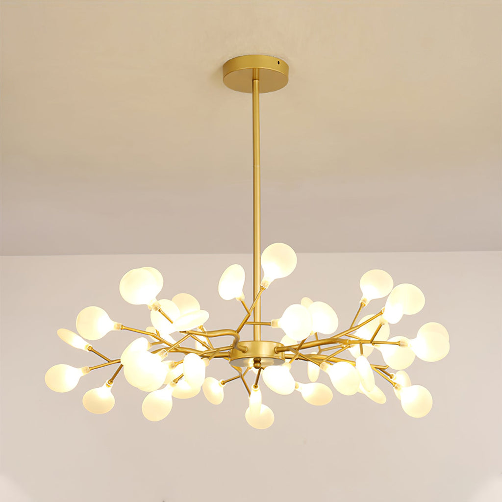 Lustre moderne Edmund en Acrylique Or et blanc