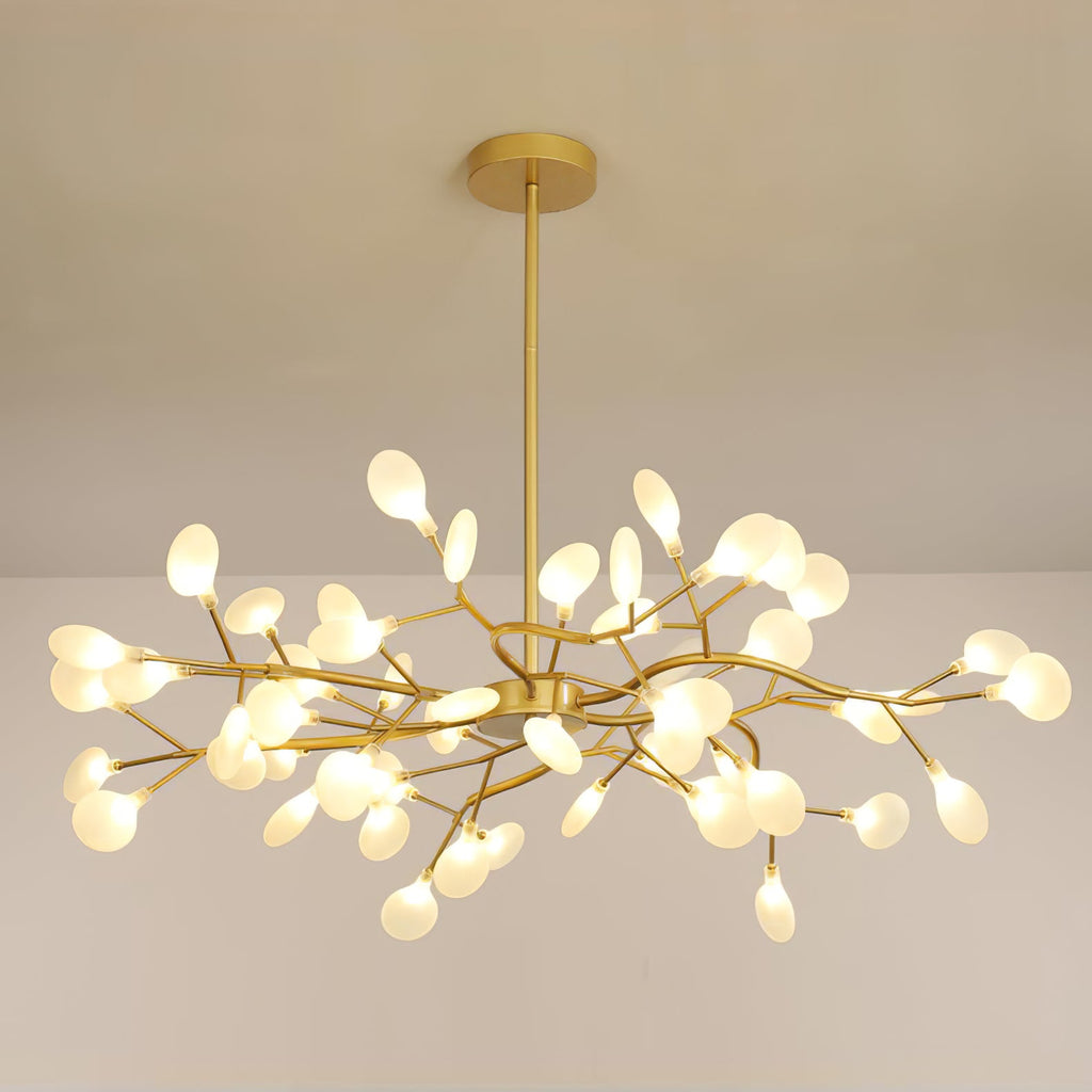 Lustre moderne Edmund en Acrylique Or et blanc