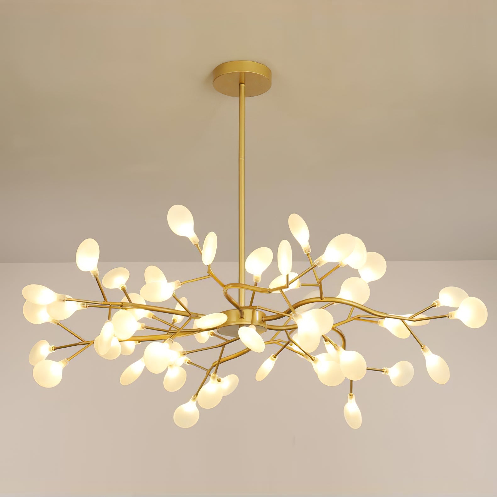 Lustre moderne Edmund en Acrylique Or et blanc