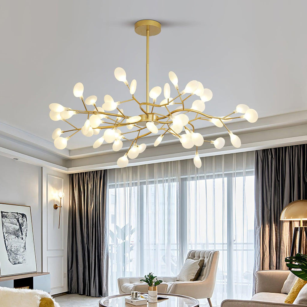 Lustre moderne Edmund en Acrylique Or et blanc
