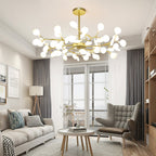 Lustre moderne Edmund en Acrylique Or et blanc