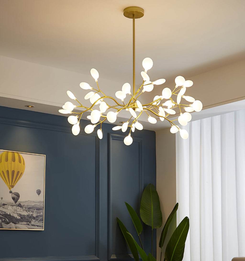 Lustre moderne Edmund en Acrylique Or et blanc