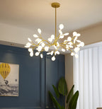 Lustre moderne Edmund en Acrylique Or et blanc