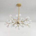 Lustre moderne Edmund en Acrylique Or et blanc