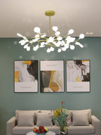 Lustre moderne Edmund en Acrylique Or et blanc