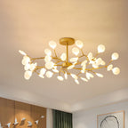 Lustre moderne Edmund en Acrylique Or et blanc