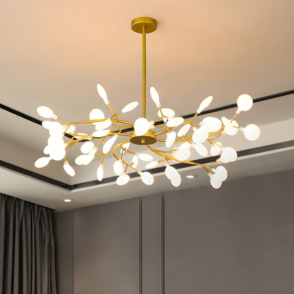 Lustre moderne Edmund en Acrylique Or et blanc