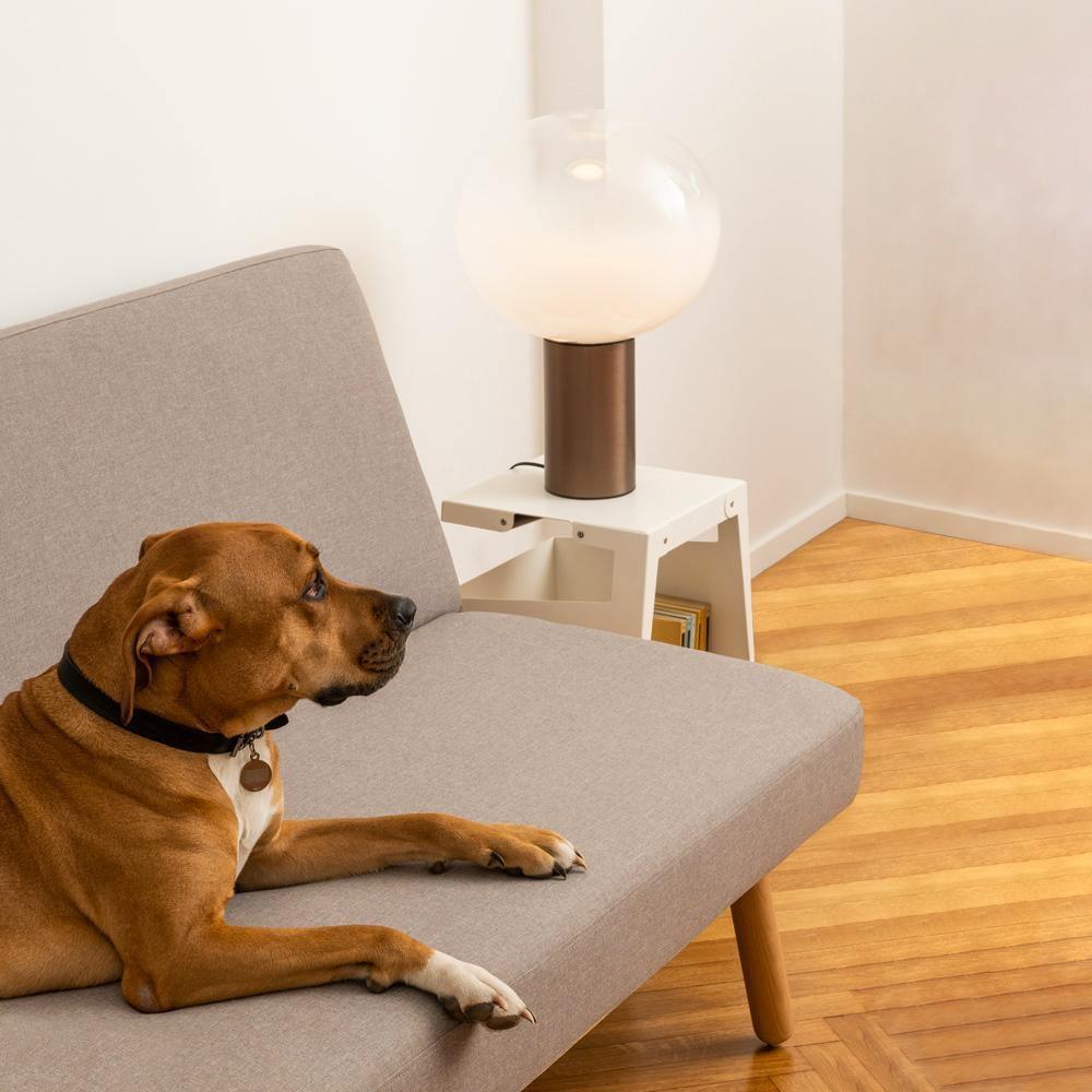 Lampe à poser moderne Hampus en Métal, Verre Cuivre