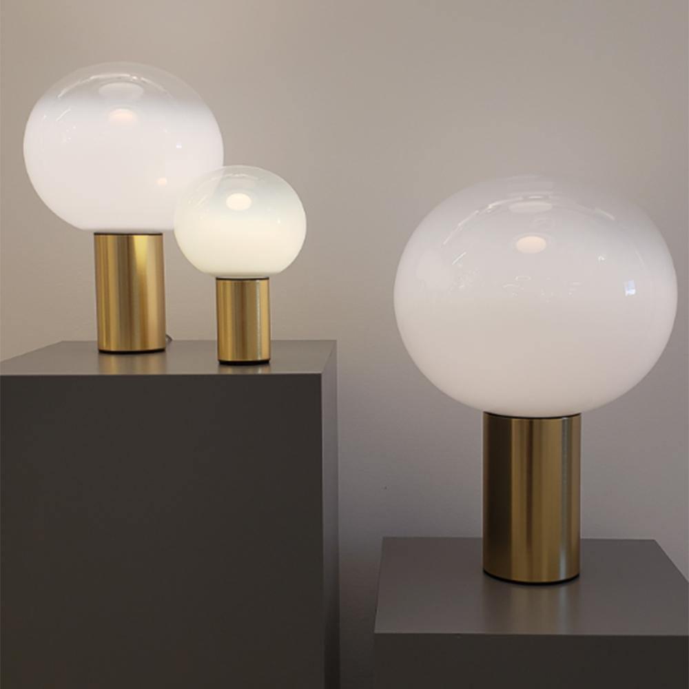 Lampe à poser moderne Hampus en Métal, Verre Cuivre