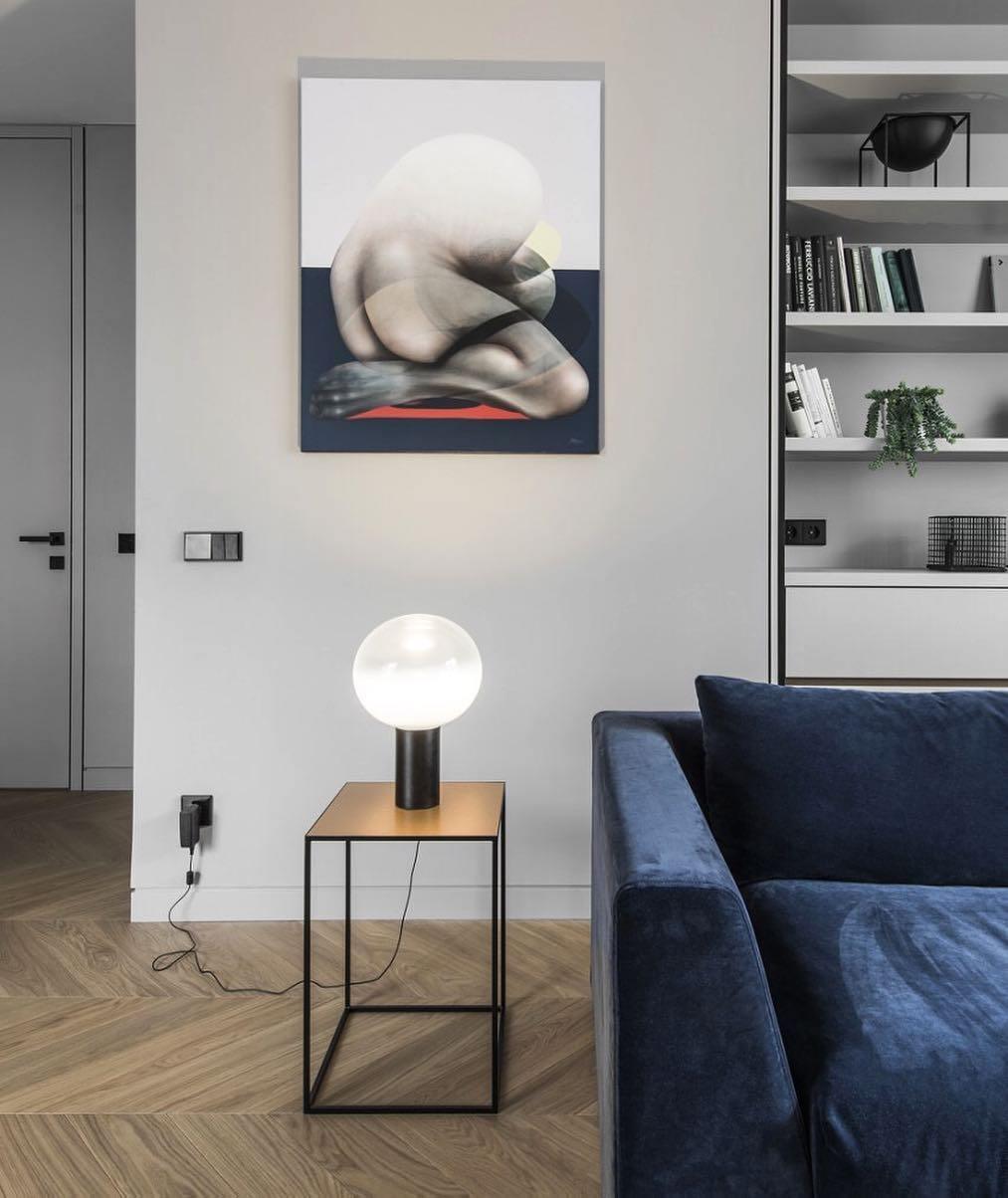 Lampe à poser moderne Hampus en Métal, Verre Cuivre