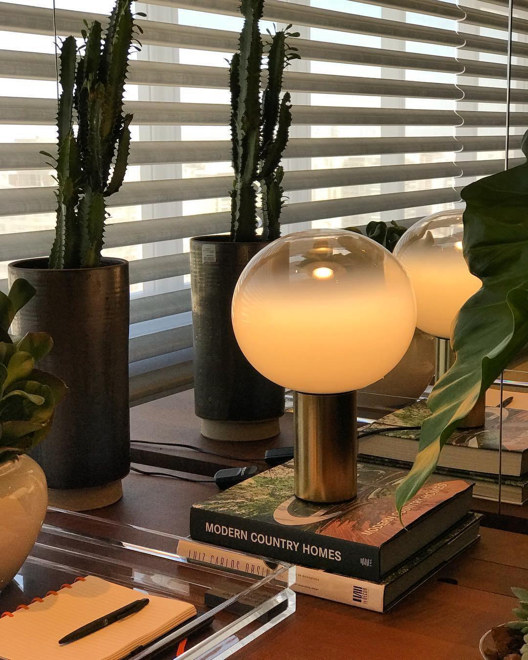 Lampe à poser moderne Hampus en Métal, Verre Cuivre