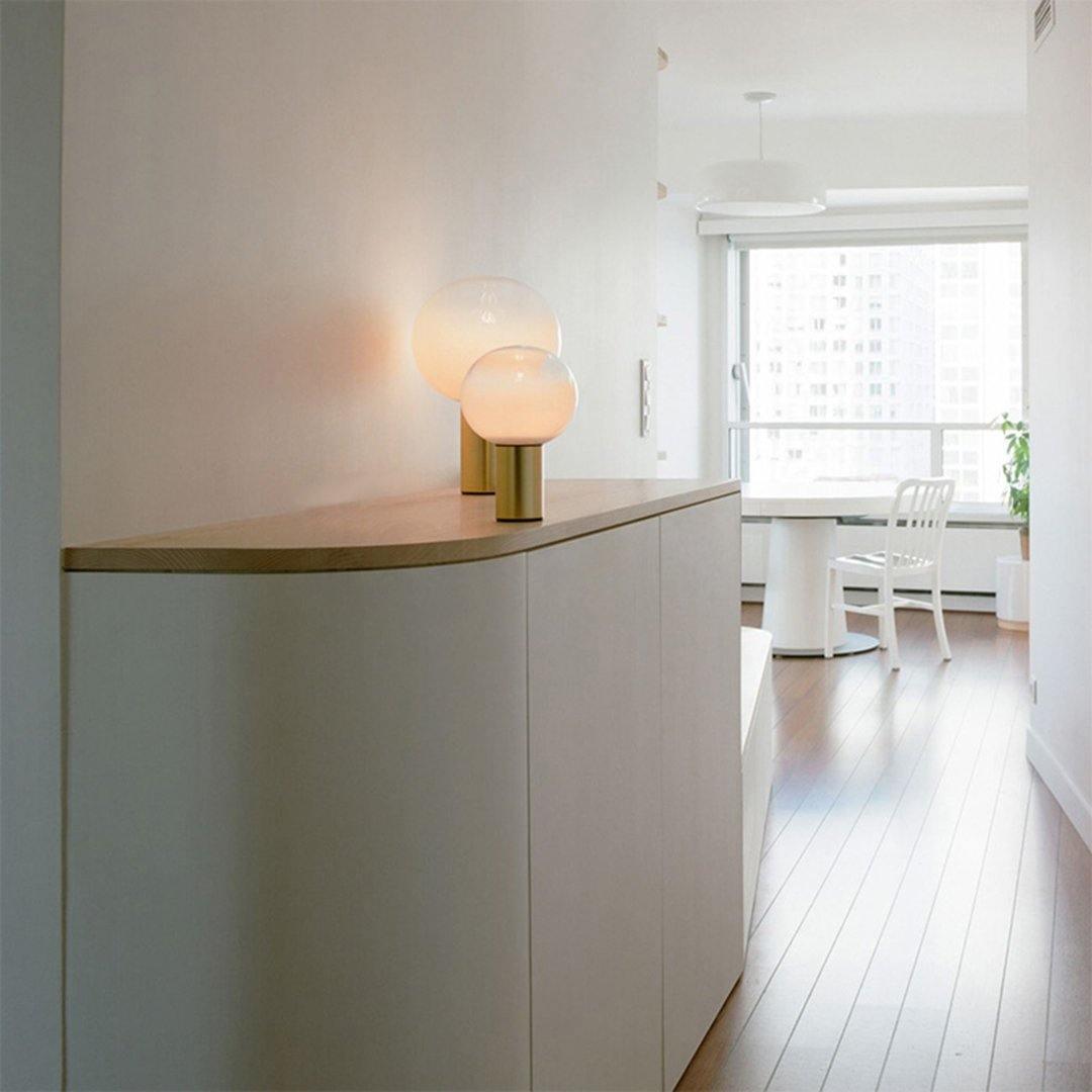 Lampe à poser moderne Hampus en Métal, Verre Cuivre