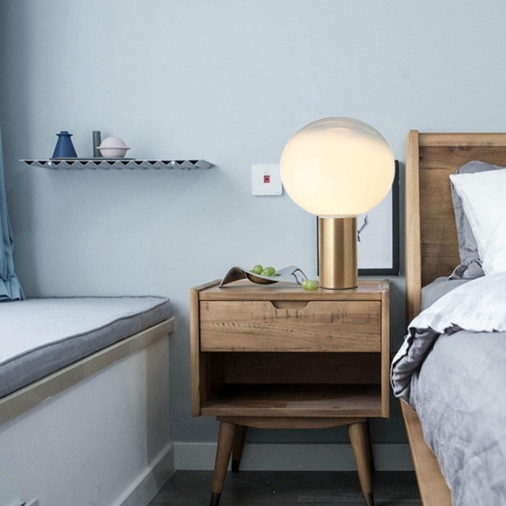 Lampe à poser moderne Hampus en Métal, Verre Cuivre