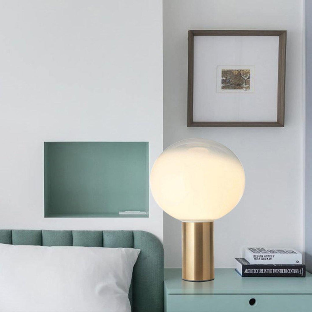 Lampe à poser moderne Hampus en Métal, Verre Cuivre