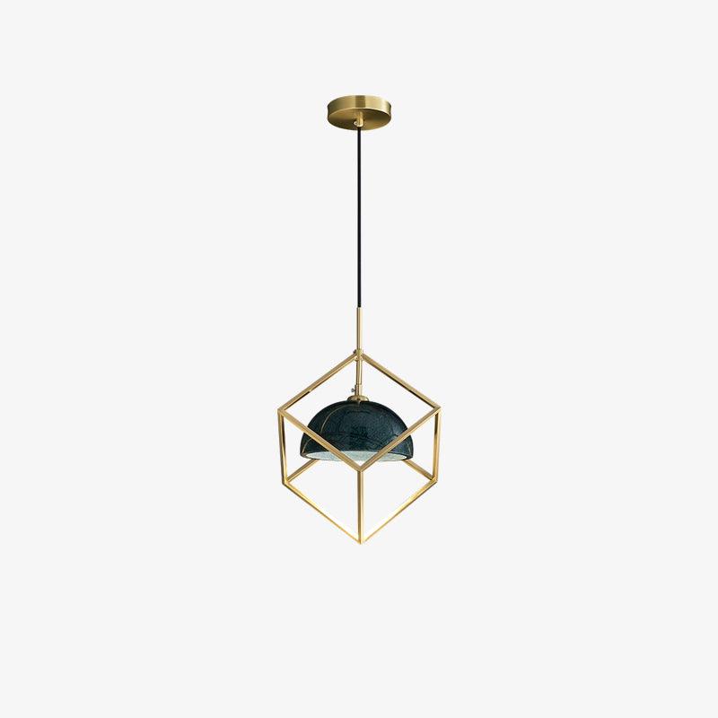 Suspension moderne Nor en Laiton poli et vert marbre