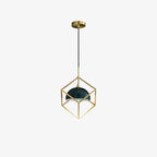 Suspension moderne Nor en Laiton poli et vert marbre