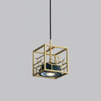 Suspension moderne Nor en Laiton poli et vert marbre