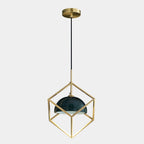 Suspension moderne Nor en Laiton poli et vert marbre