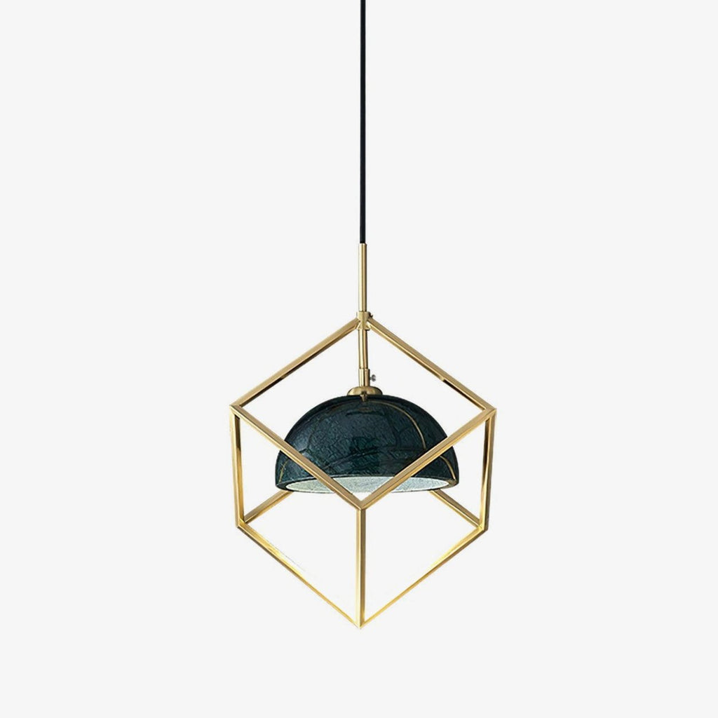 Suspension moderne Nor en Laiton poli et vert marbre