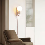 Applique murale moderne Aldric en Travertin jaune et blanc