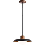 Suspension moderne Haarek en pierre Foncé noyer et noir travertin