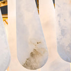 Lustre moderne Vrang en Albâtre Laiton et blanc