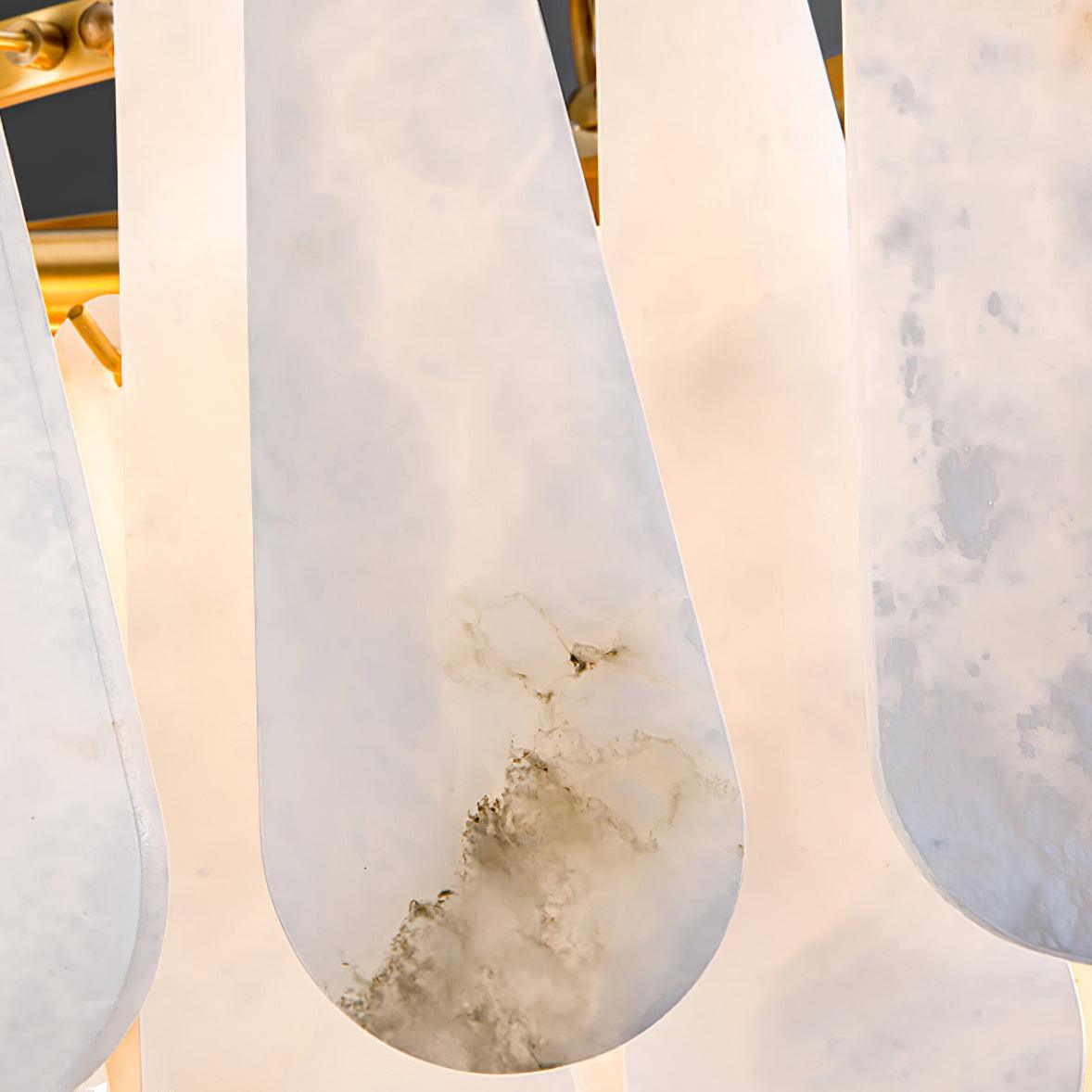 Lustre moderne Vrang en Albâtre Laiton et blanc