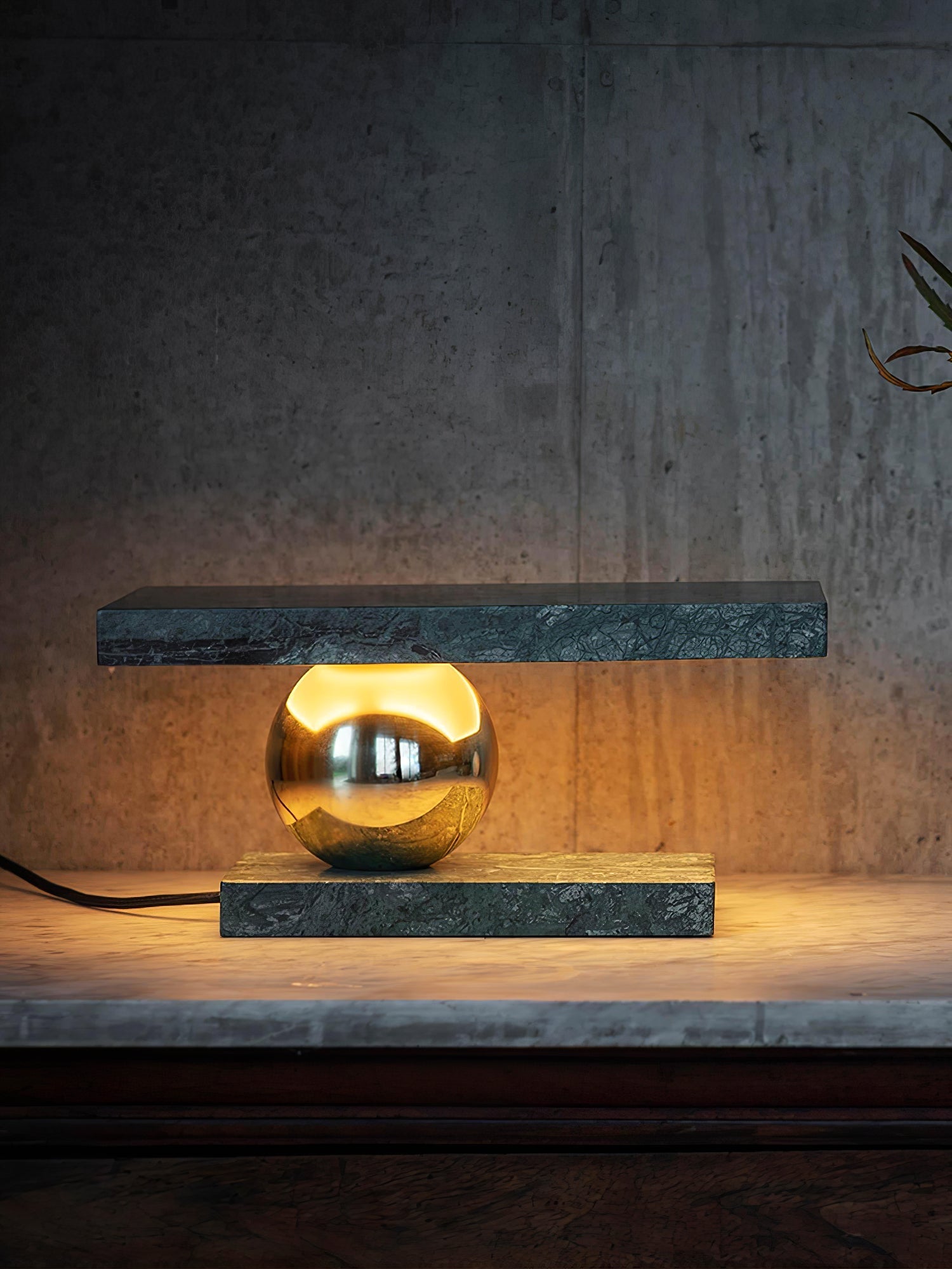 Lampe à poser moderne Xenon en pierre Noir