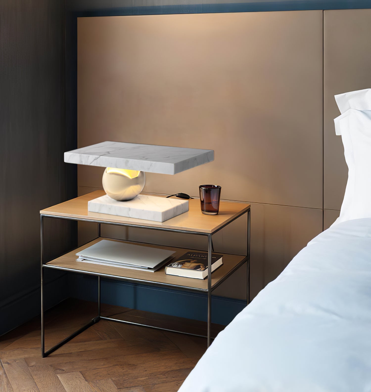 Lampe à poser moderne Xenon en pierre Noir