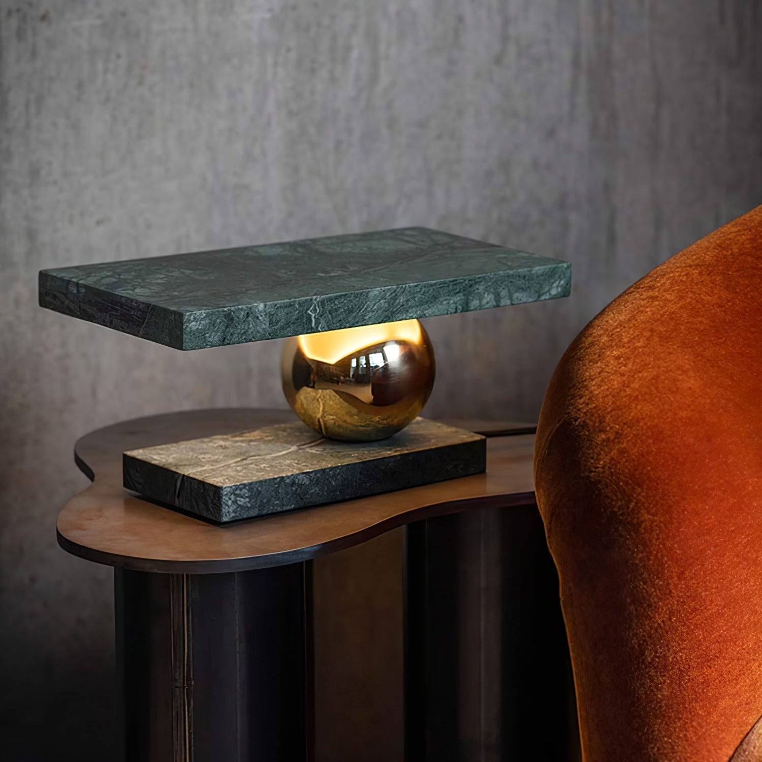 Lampe à poser moderne Xenon en pierre Vert