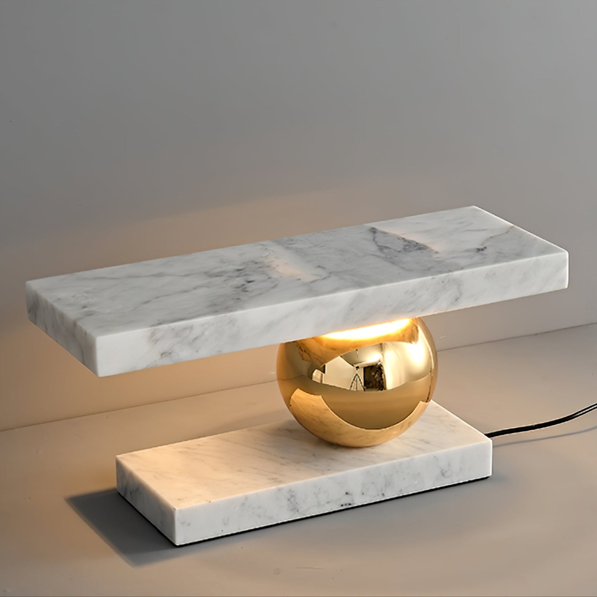 Lampe à poser moderne Xenon en pierre Noir