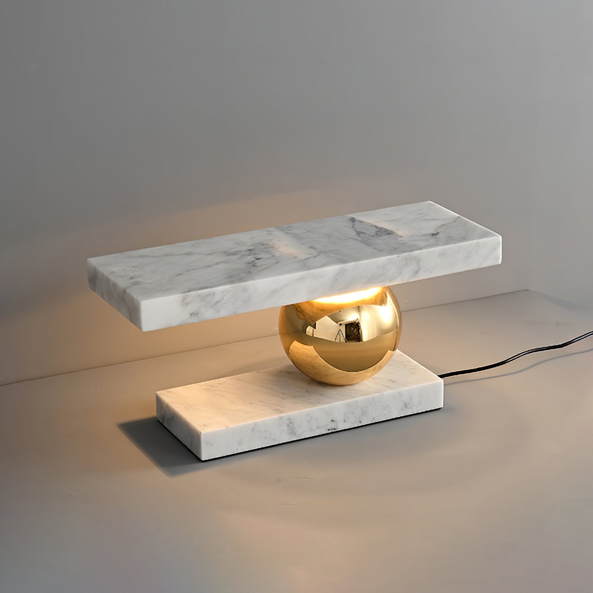 Lampe à poser moderne Xenon en pierre Blanc