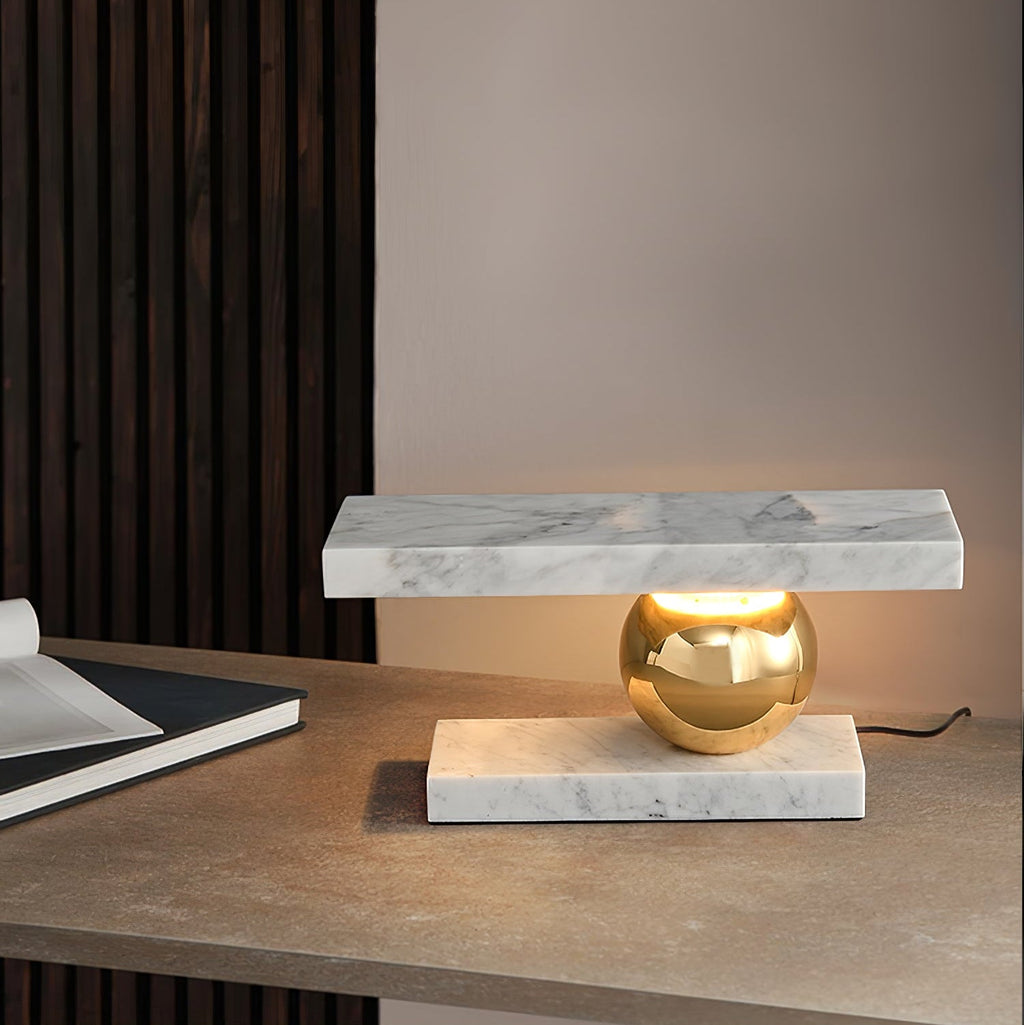 Lampe à poser moderne Xenon en pierre Blanc