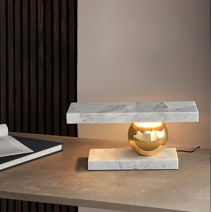 Lampe à poser moderne Xenon en pierre Blanc