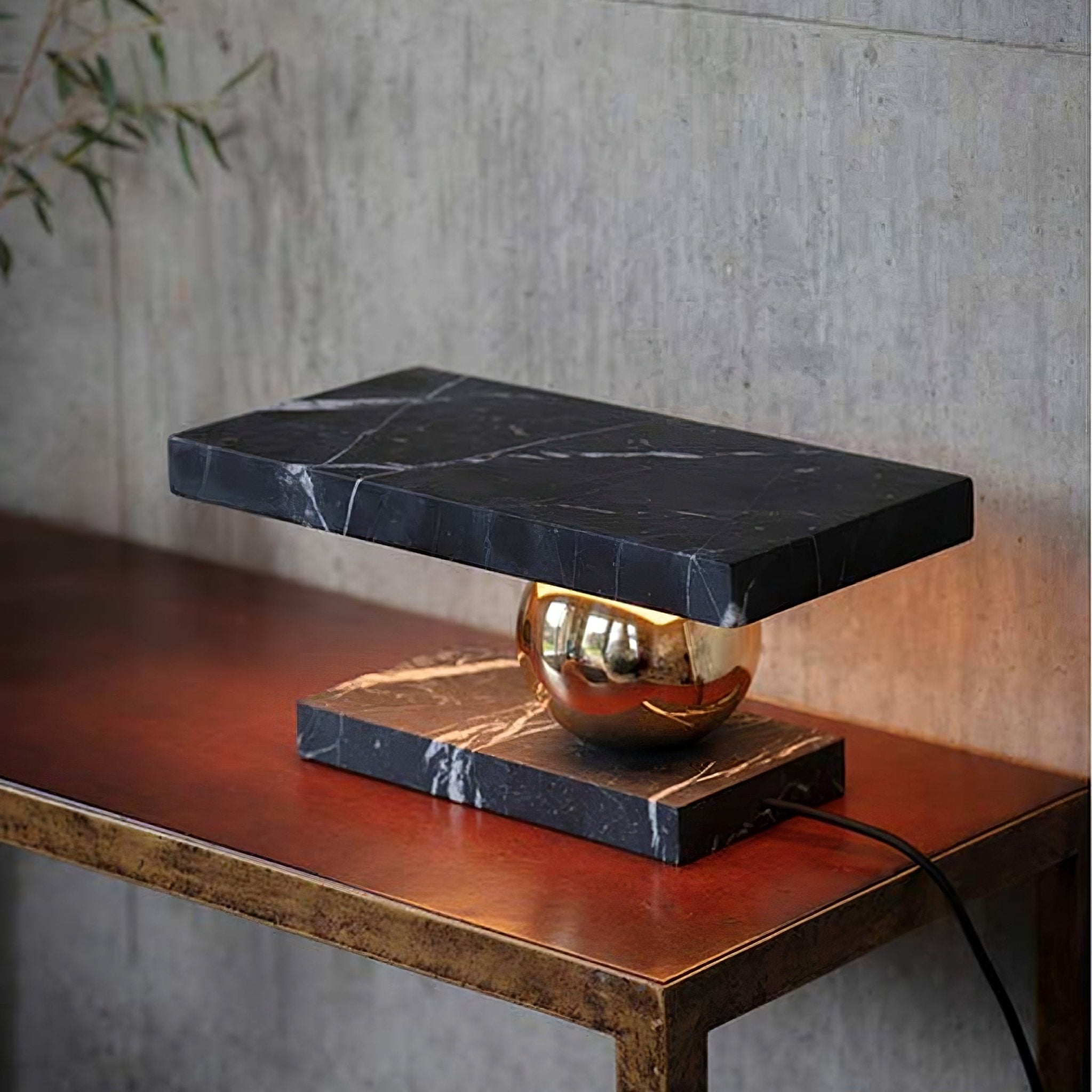Lampe à poser moderne Xenon en pierre Noir