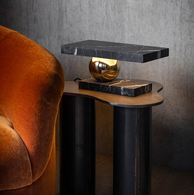 Lampe à poser moderne Xenon en pierre Noir