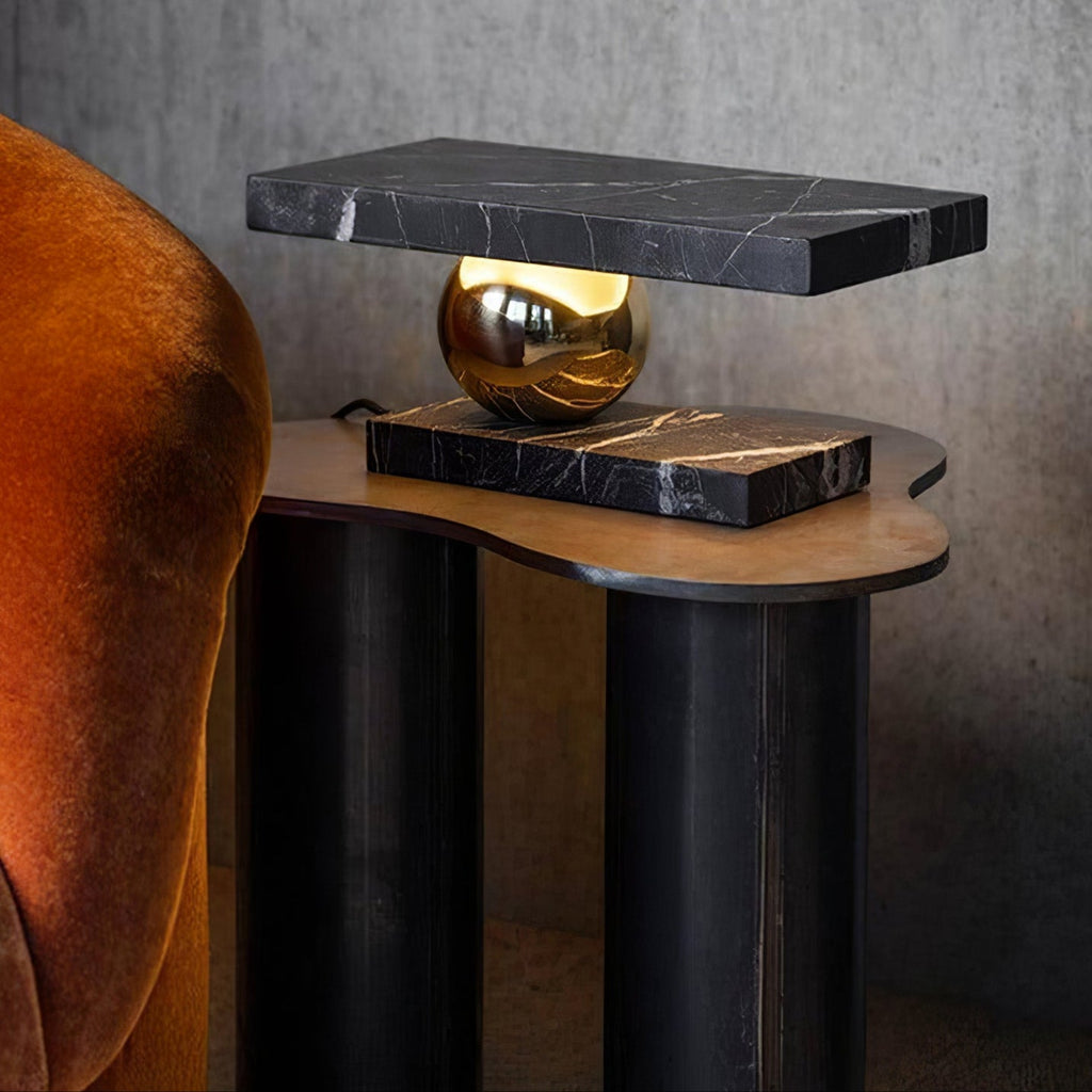 Lampe à poser moderne Xenon en pierre Blanc