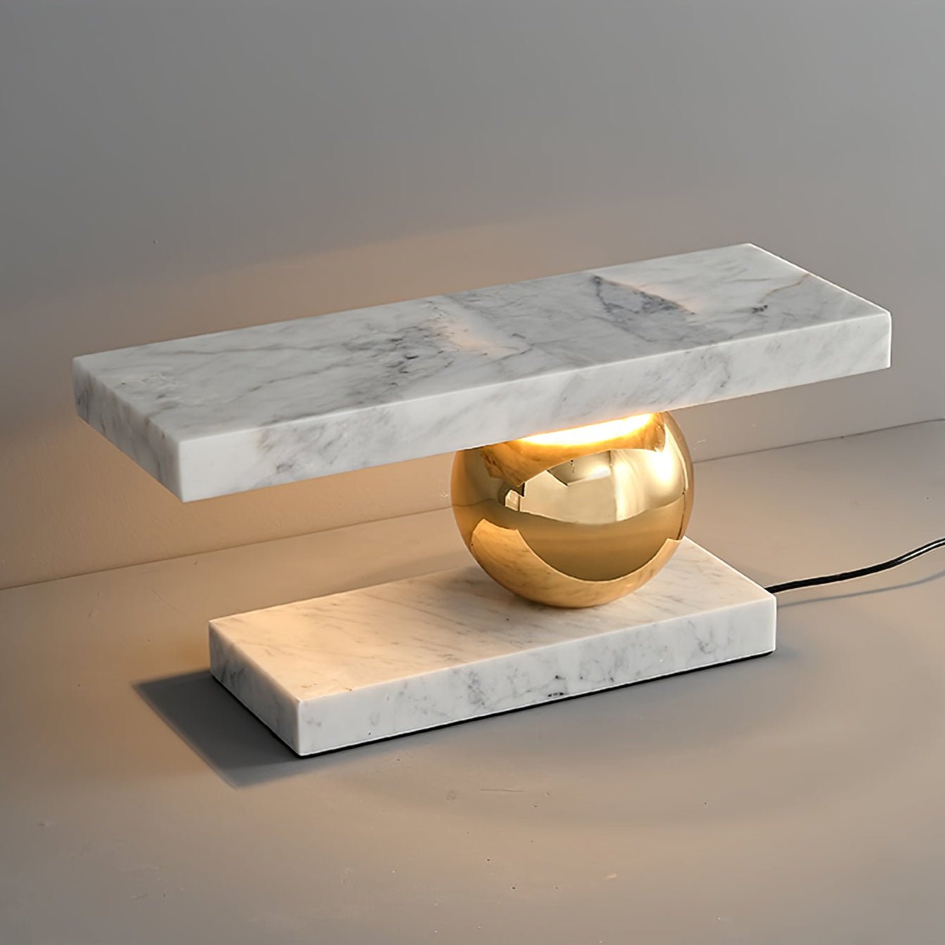 Lampe à poser moderne Xenon en pierre Blanc