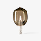 Lampe à poser moderne Gudik en Blanc marbre et verre fumé