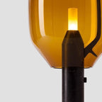 Lampe à poser moderne Gudik en Blanc marbre et verre fumé