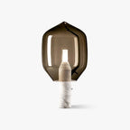 Lampe à poser moderne Gudik en Blanc marbre et verre fumé